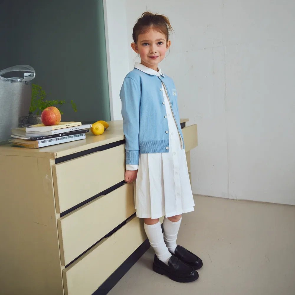 Детский лёгкий кардиган Lauren с круглым вырезом, небесно-голубой, от Satur Kids — фото 2