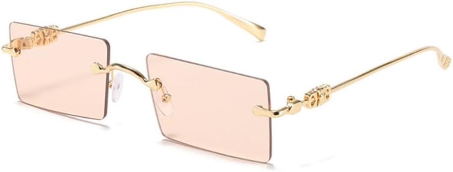 

Солнцезащитные очки без оправы, прямоугольной формы, женские и мужские, с градиентным затемнением, защита от УФ-излучения UV400, ретро-солнцезащитные очки без оправы VFDHN, 5