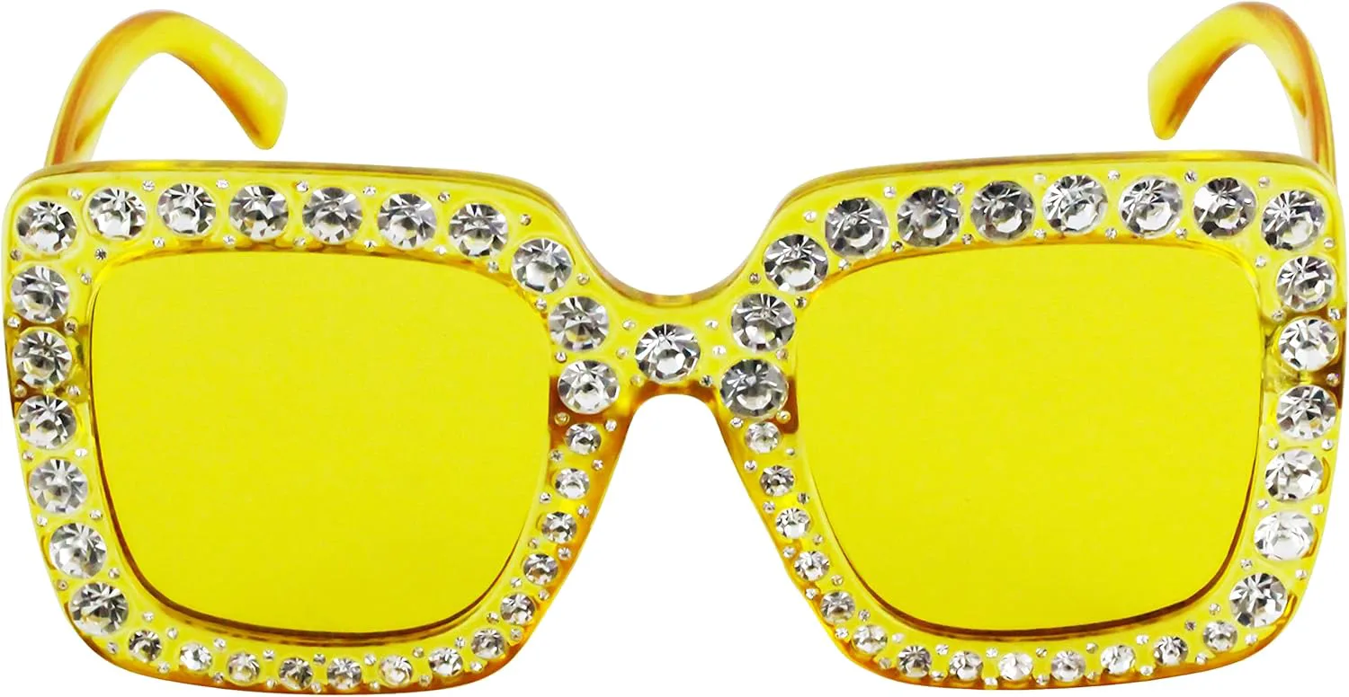 

Безупречные солнцезащитные очки большого размера в квадратной оправе, украшенные стразами и кристаллами, для женщин FLAWLESS EYEWEAR, 2 Pack: Black and Yellow