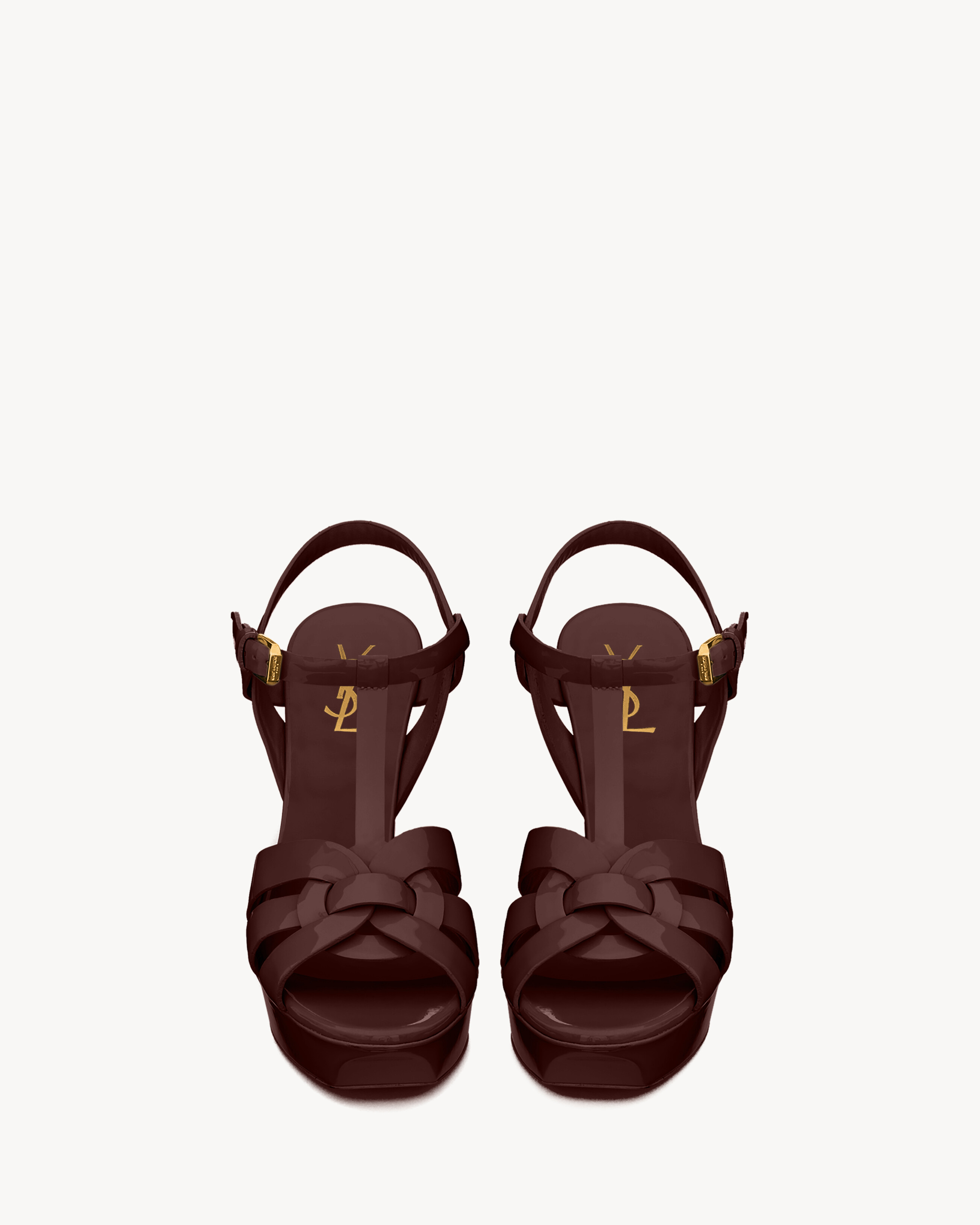 Босоножки на платформе TRIBUTE из лакированной кожи Saint Laurent, красный — фото 2