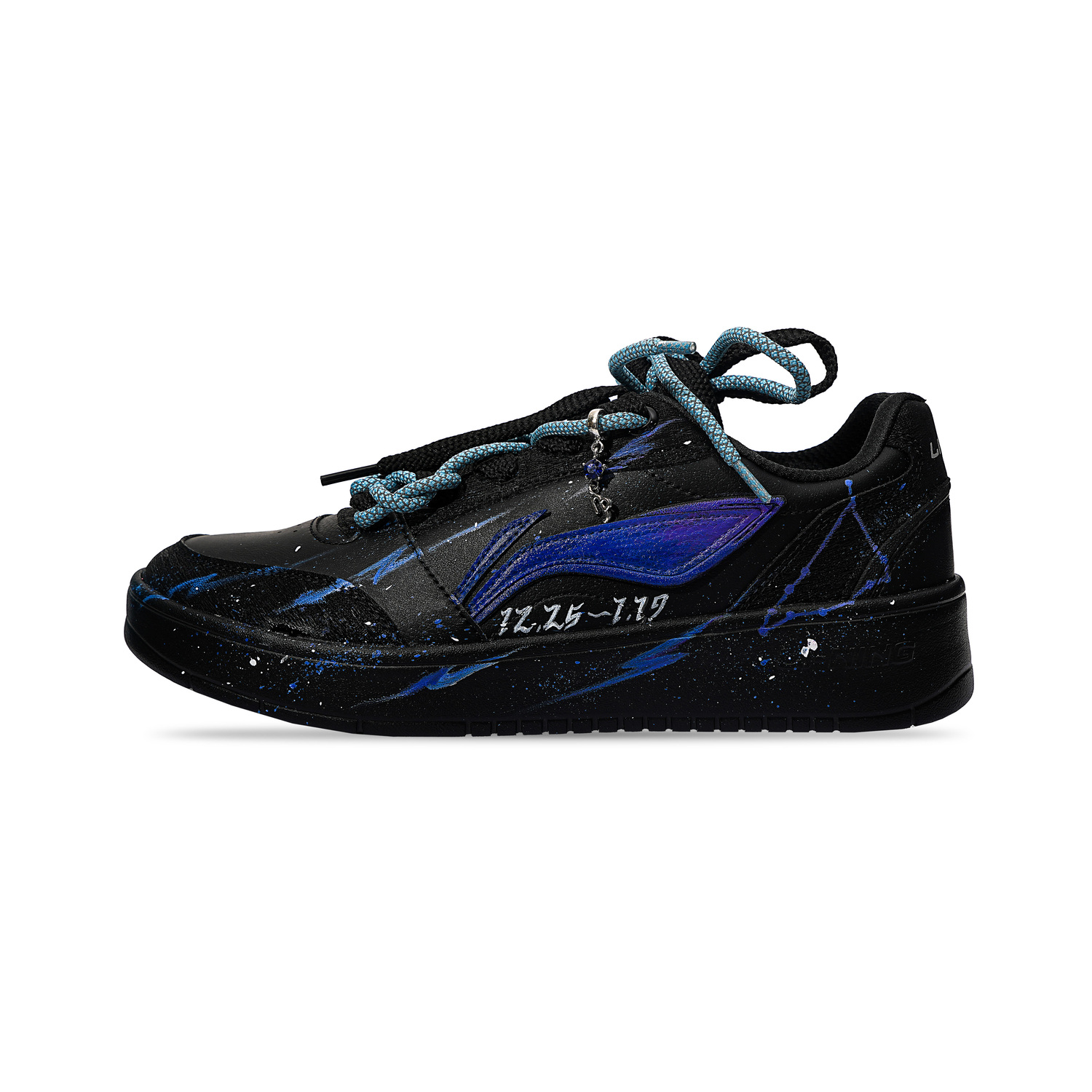 

Li Ning Sycee V3 Slip Resistant Cushioning Abrasion Resistant Low top Skateboard Shoes Men's Li-Ning, черный синий