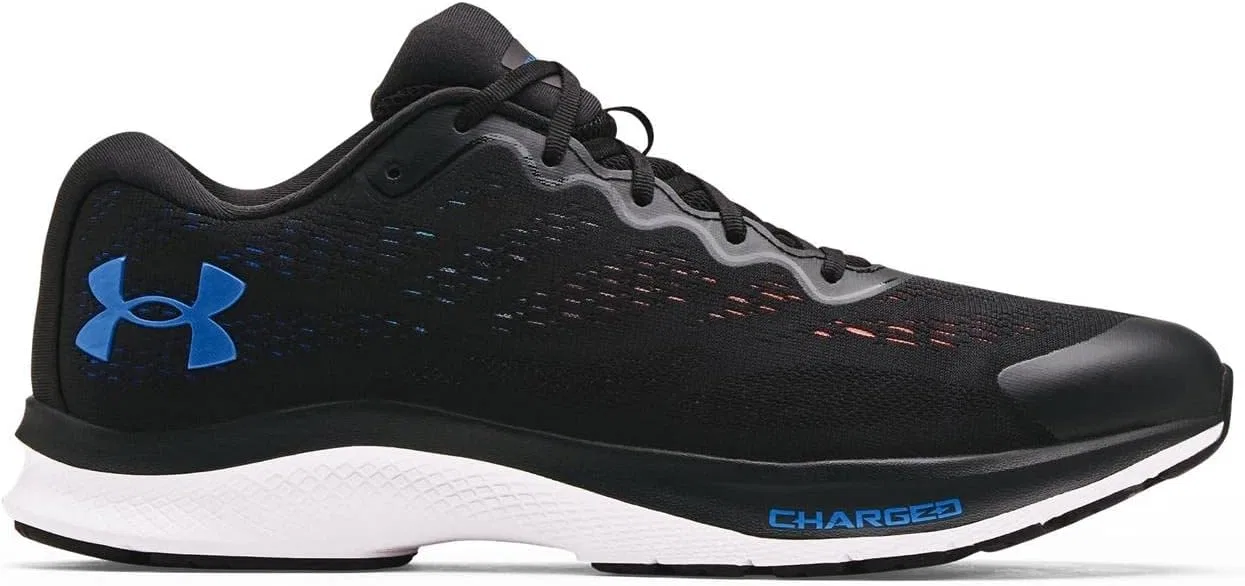 Мужские кроссовки Under Armour Charged Bandit 6: дышащие и легкие спортивные кроссовки с хорошей амортизацией, прочные беговые кроссовки с технологией Charged Cushioning, Black 006 White — фото 2