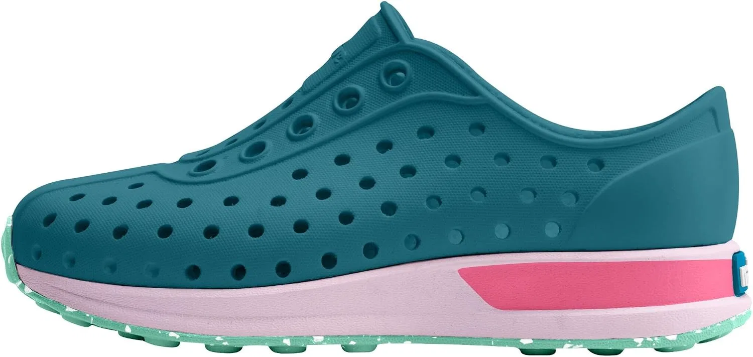 Детские кроссовки Robbie Block Native Shoes, Faded Glory Blue/Barely Pink/Flamingo Pink/Fresco Speckle Rubber — фото 3