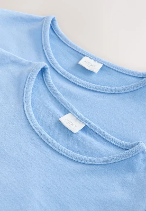 Футболка, хлопок, Basic T-shirt, Next, pale blue, бледно-голубой — фото 2