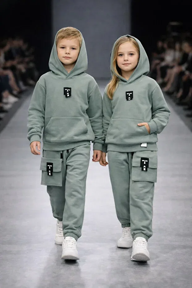 Детский спортивный костюм для девочек хлопковый Prenses Peri Kids, Mint Green