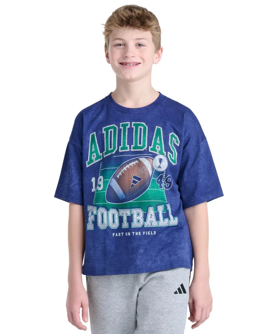 Футболка с принтом Drop-Shoulder Football adidas, Dark Blue