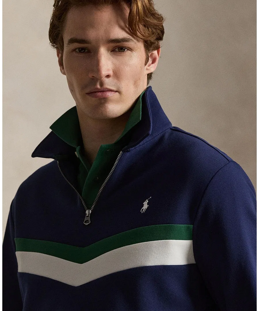 Свитшот с четверть-застежкой Polo Ralph Lauren, Newpot Navy — фото 3
