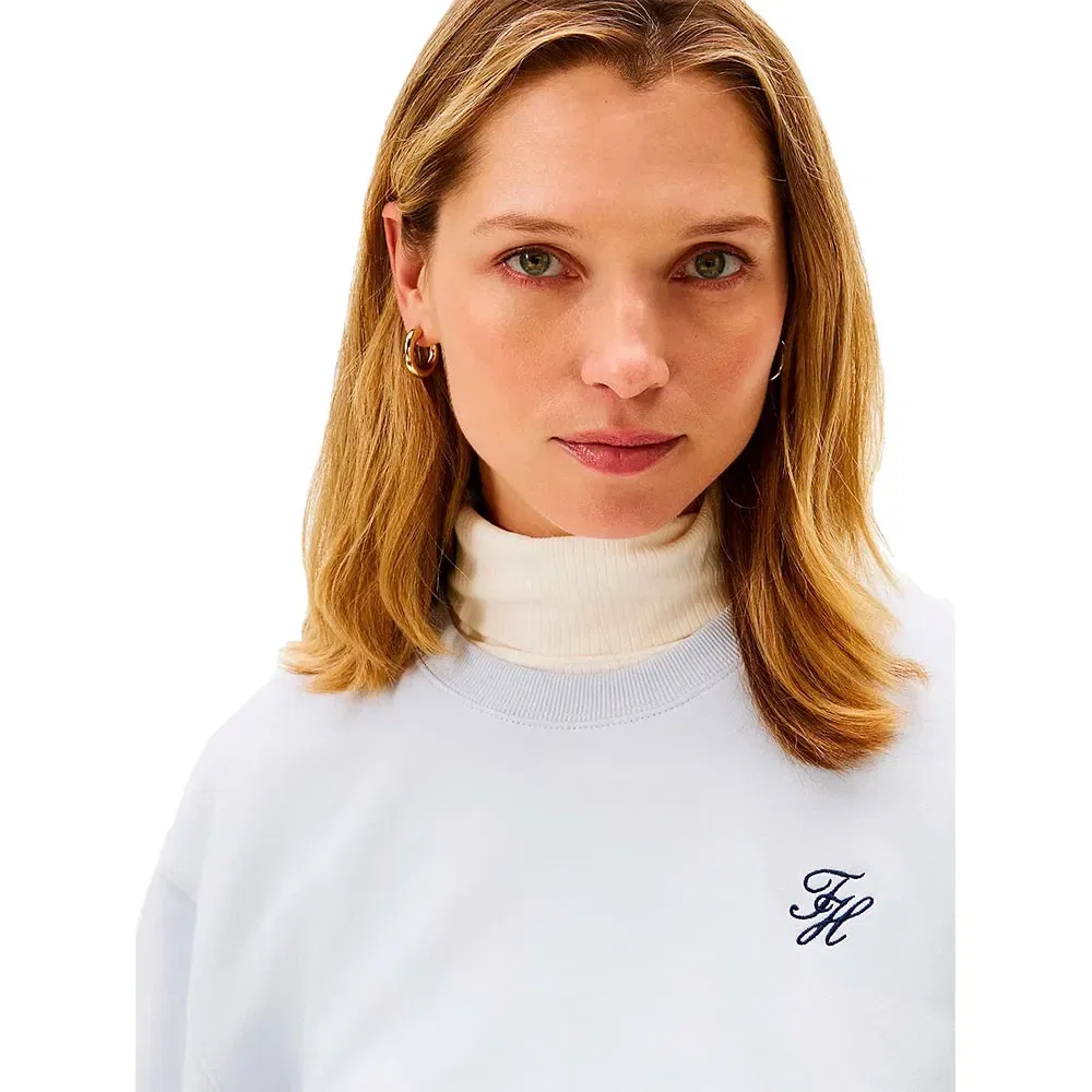 Худи Tommy Hilfiger Script Reg Terry, белый — фото 3