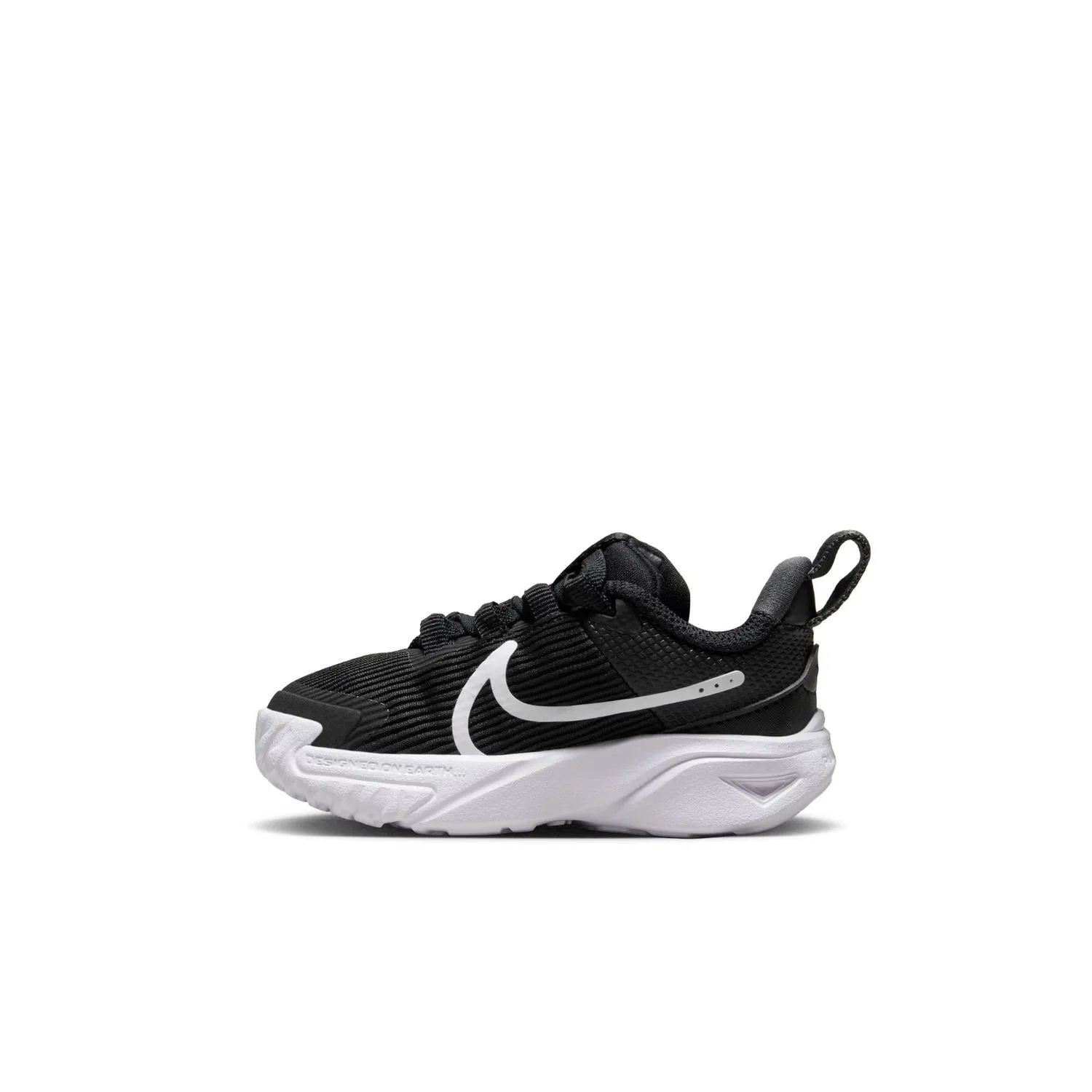 Детские кроссовки для мальчиков с шнуровкой NIKE Star Runner 4 NN NIKE, Black White Anthracite — фото 3