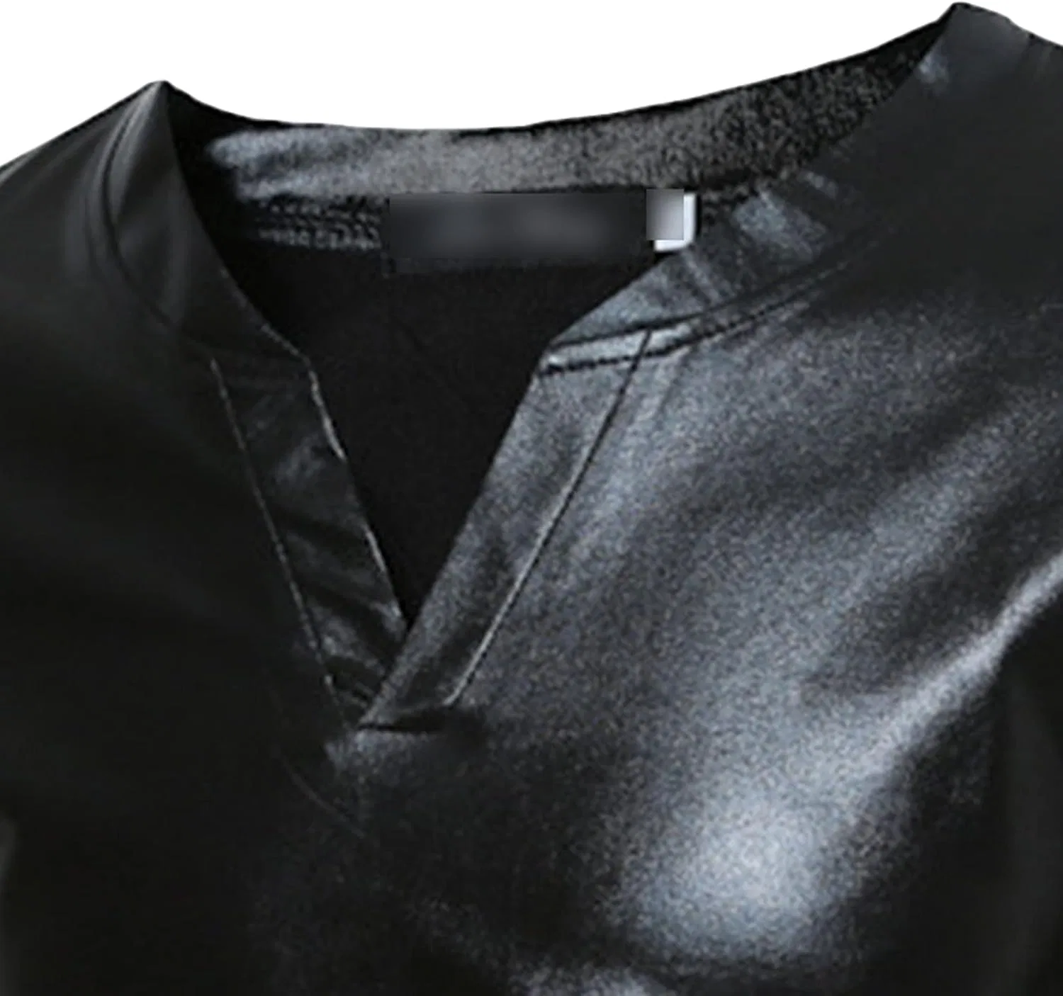Мужская футболка с джинсовым воротником и карманом, Black — фото 4
