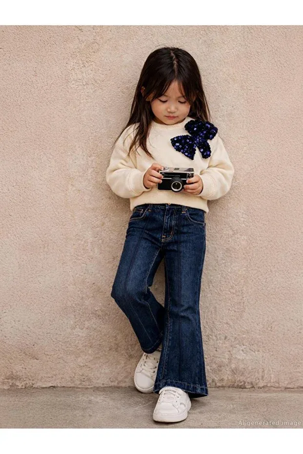 Детские свитшот для девочек с пайетками Sequin bowknot Civil Girls, Ecru
