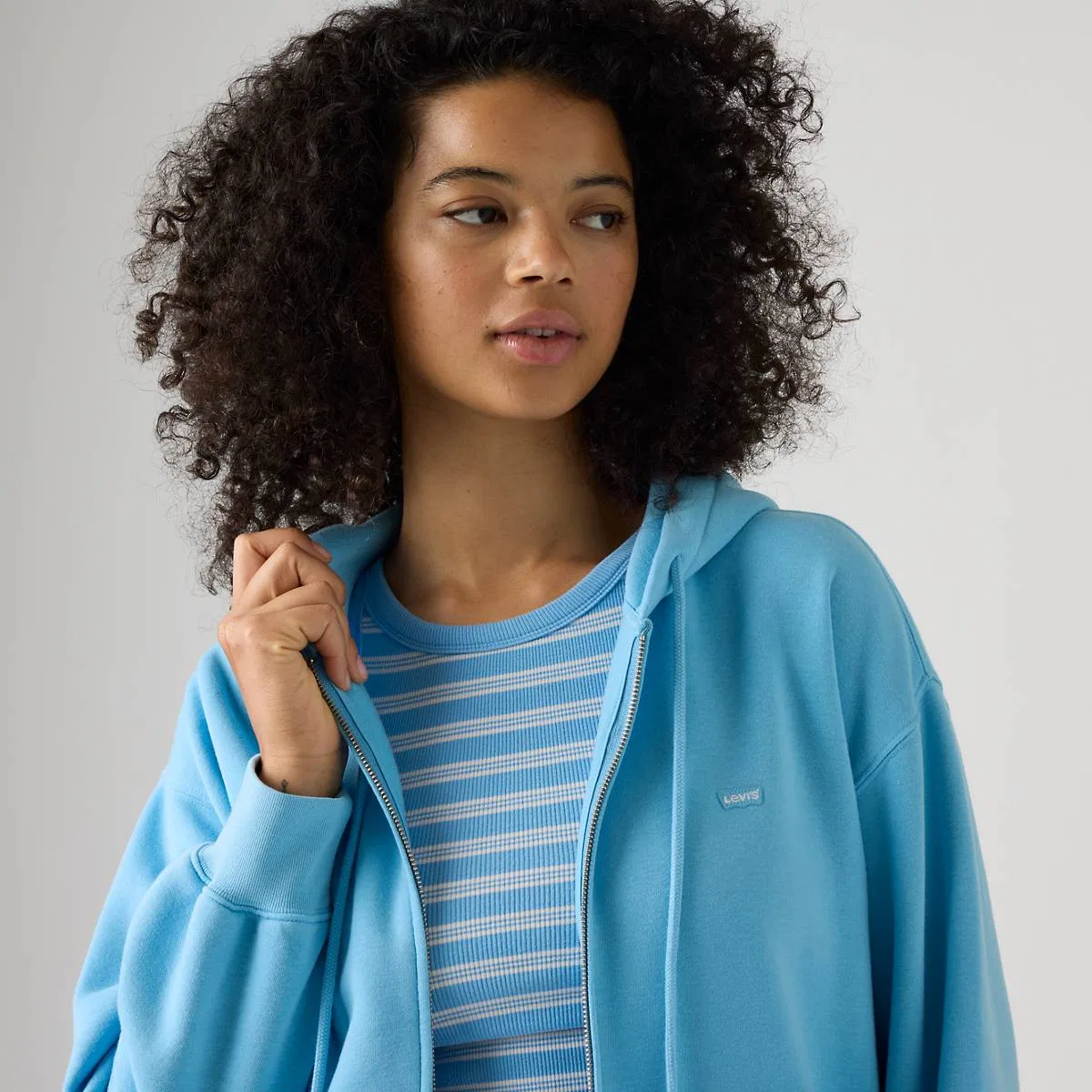 Повседневная толстовка на молнии Levi's, Alaskan Blue - Blue — фото 2