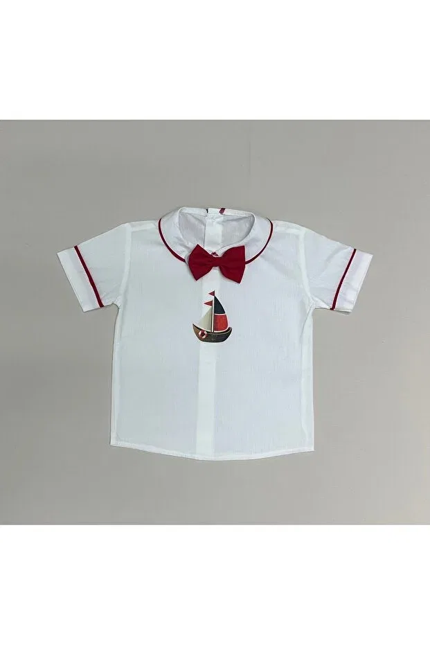Детская рубашка для мальчиков с коротким рукавом Annerüyası, Red White