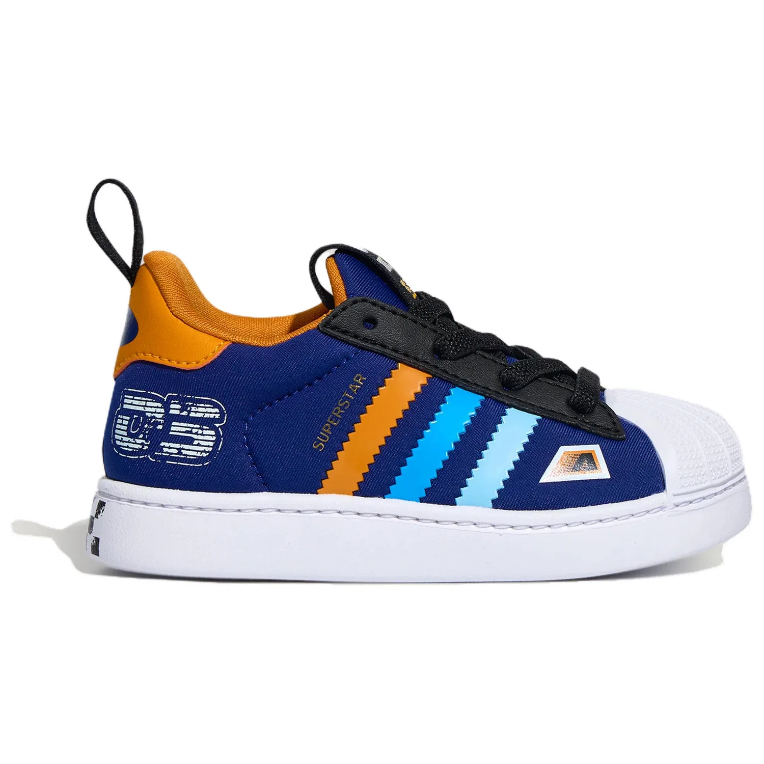 Детские кроссовки для малышей с закрытым носком SUPERSTAR Adidas Originals, Dark Blue/Black/White — фото 3