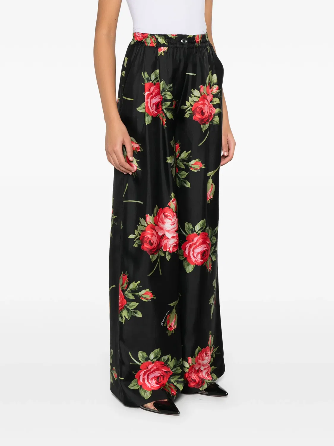 Штаны с цветочным принтом Dolce & Gabbana, черный — фото 2