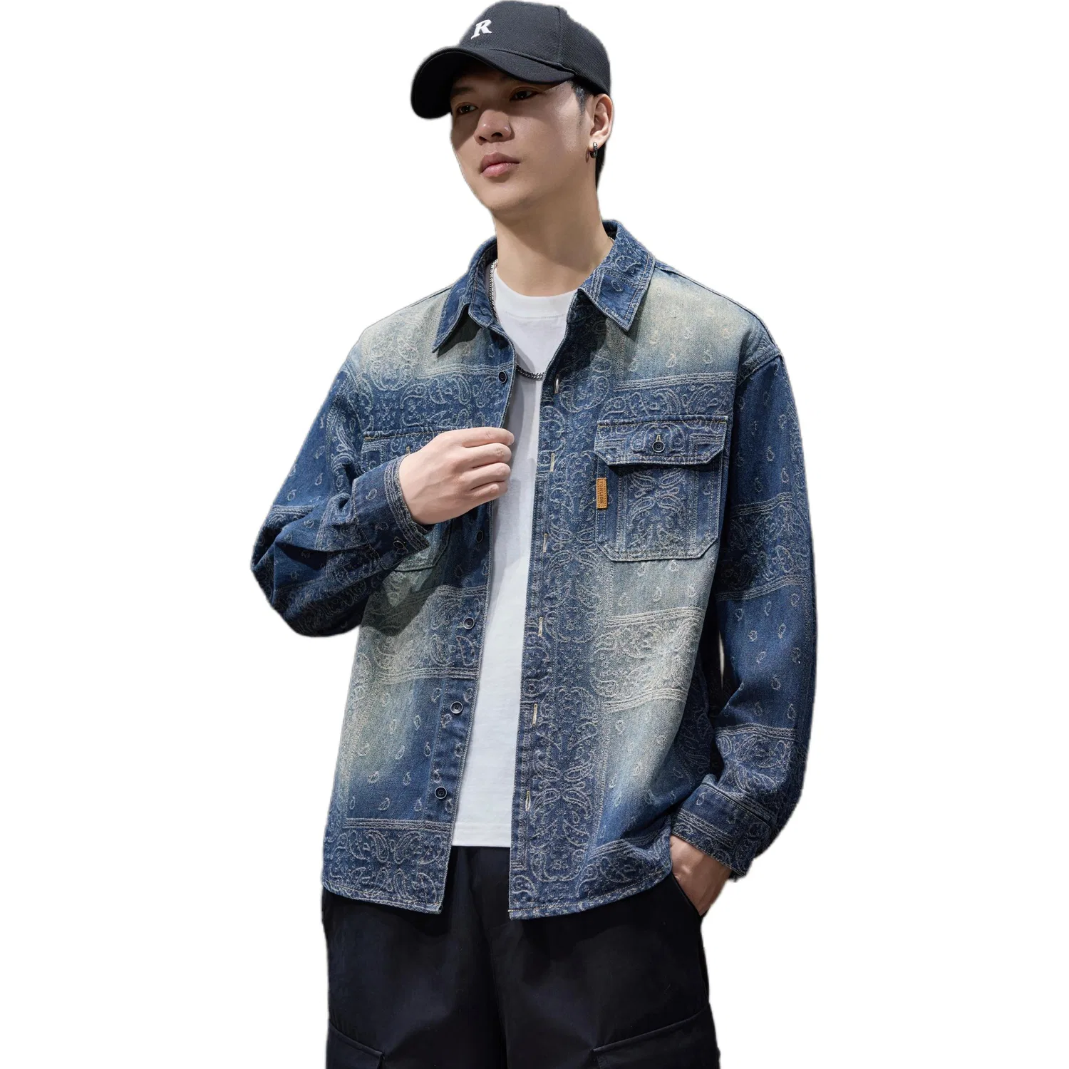 Детская джинсовая куртка с отложным воротником Tonlion, Dark Blue