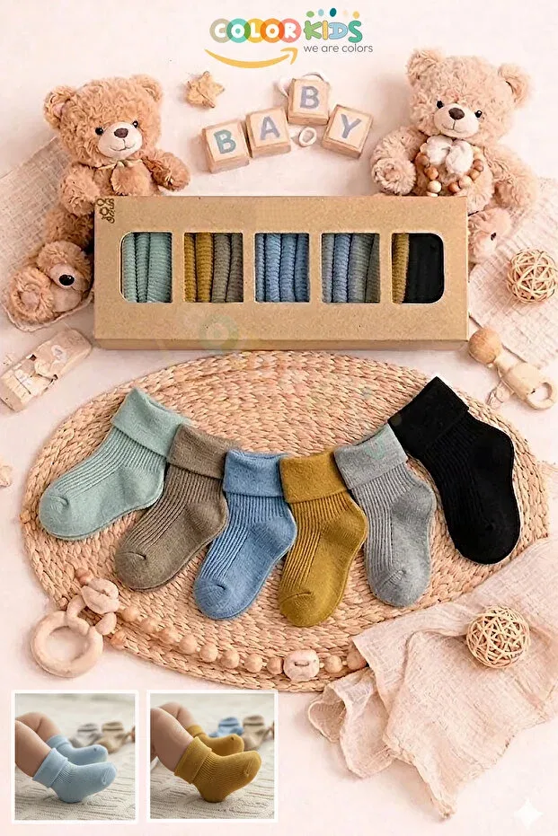 Детские носки для новорожденных хлопковые Basics Color Socks, Multicolor