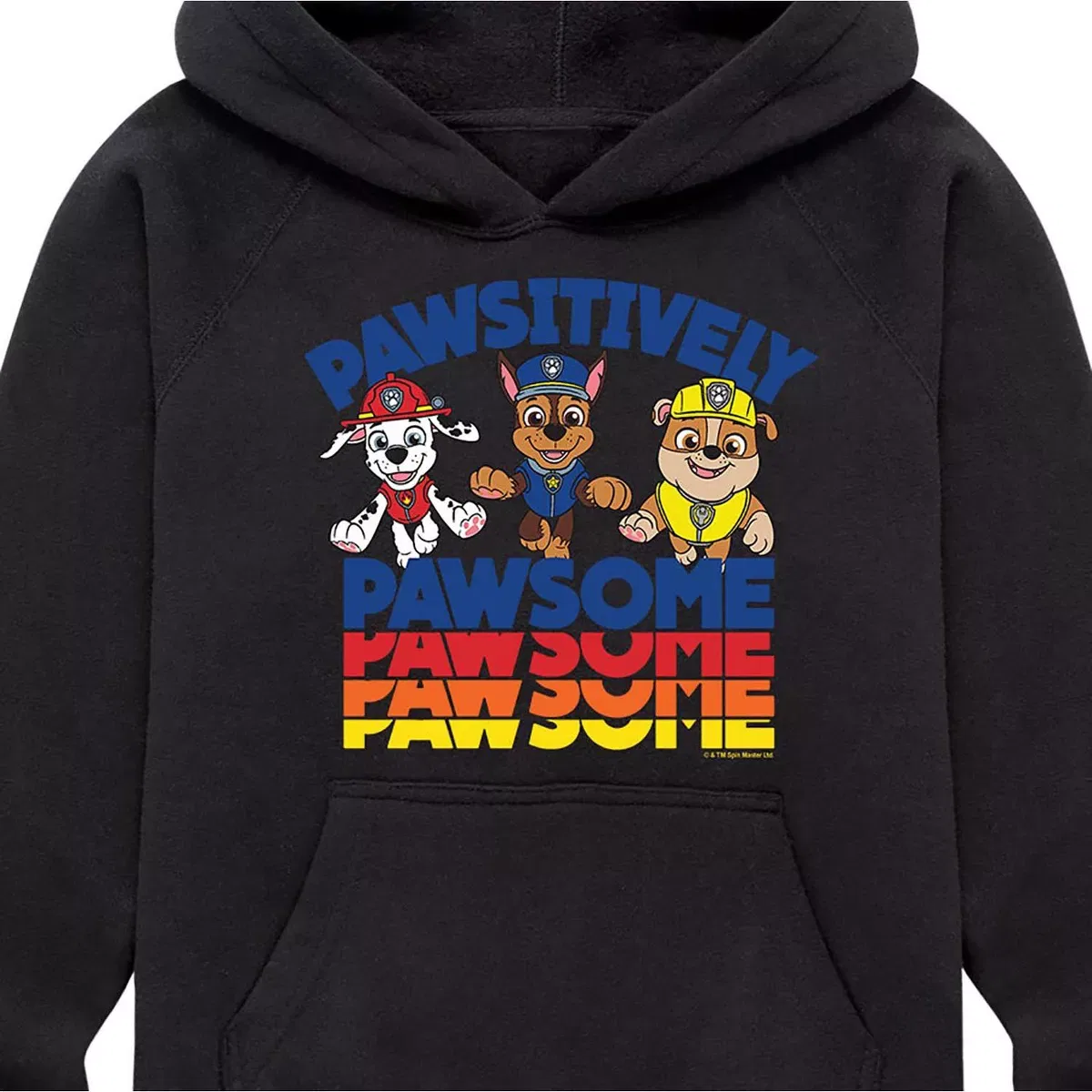 Детский свитшот-худи с принтом Pawsitvely Awesome PAW Patrol, Black — фото 2