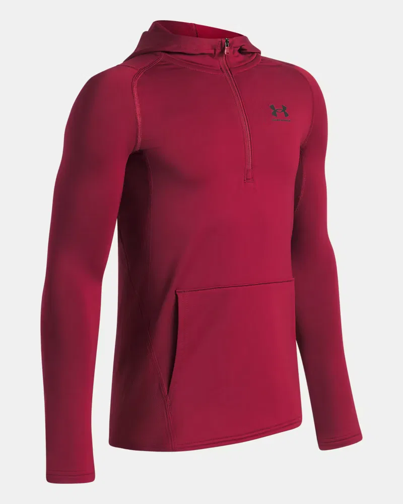 Худи на молнии ½ для мальчиков утепленное с вентиляцией ColdGear UnderArmour, Cardinal/Black — фото 3