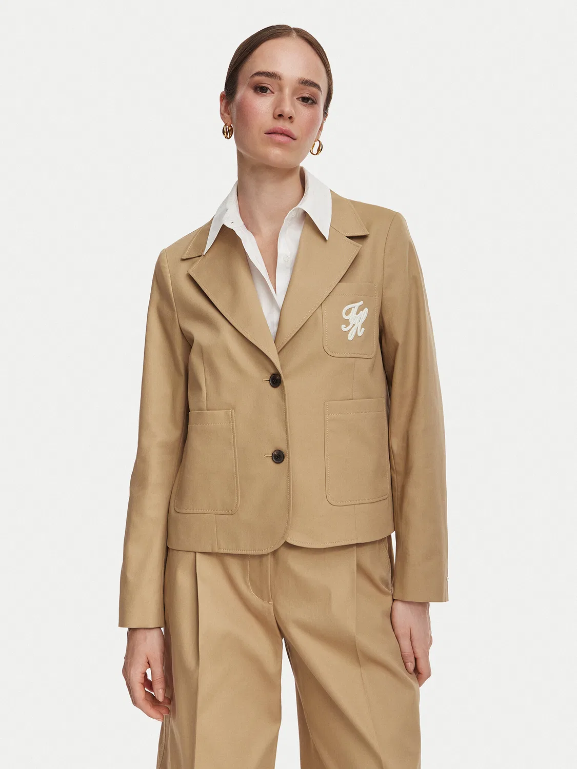 Женский блейзер стандартного кроя Dressing Tommy Hilfiger, бежевый