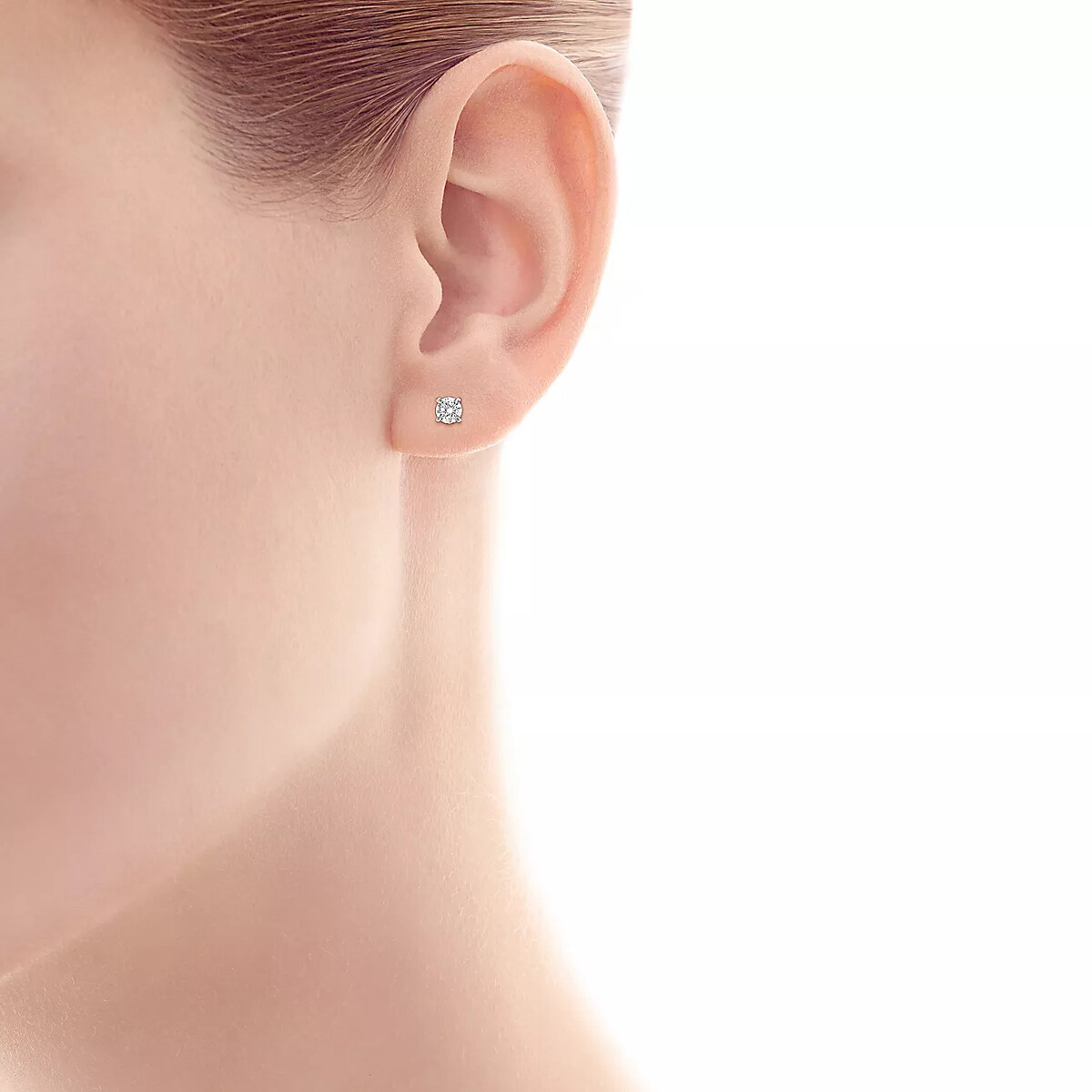Серьги Tiffany & Co Solitaire Diamond Stud, платина — фото 4
