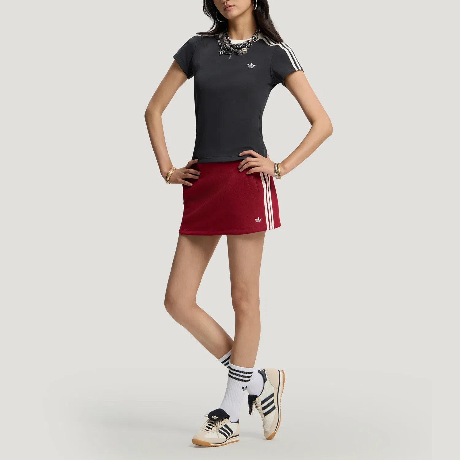 Юбка короткая Casual, Red, Adidas Originals — фото 4