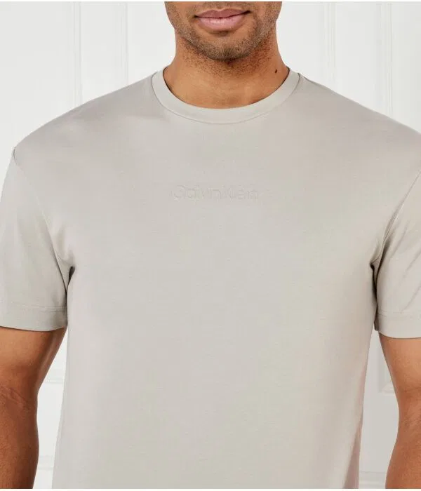 Мужская футболка хлопковая Calvin Klein, бежевый — фото 4