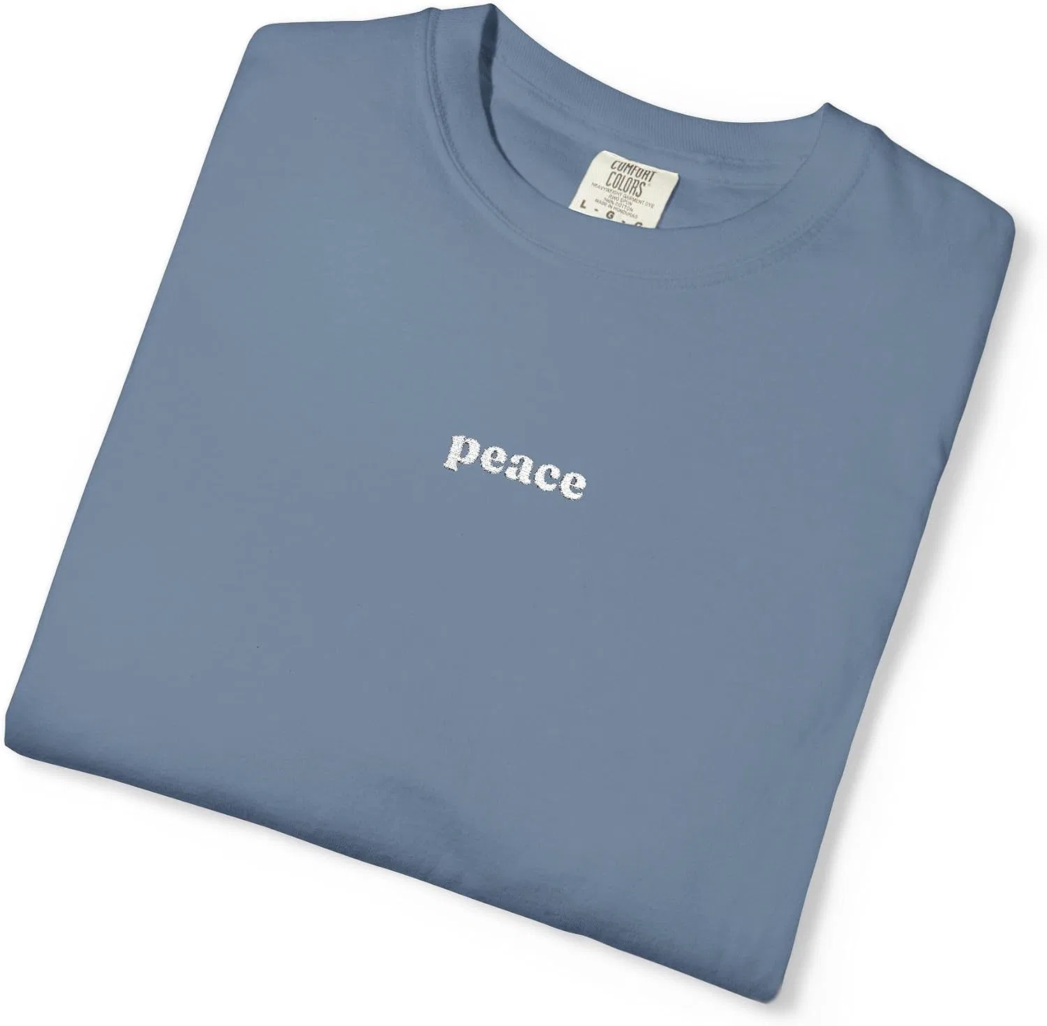 Унисекс футболка с вышивкой Peace Comfort Colors, Blue Jean