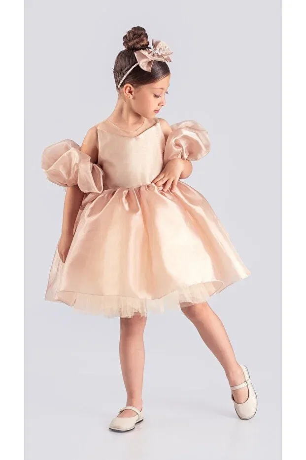 Детское платье для девочек без рукавов Miss California Girl's Evening Dress Mnk Baby&Kids, Cream — фото 4