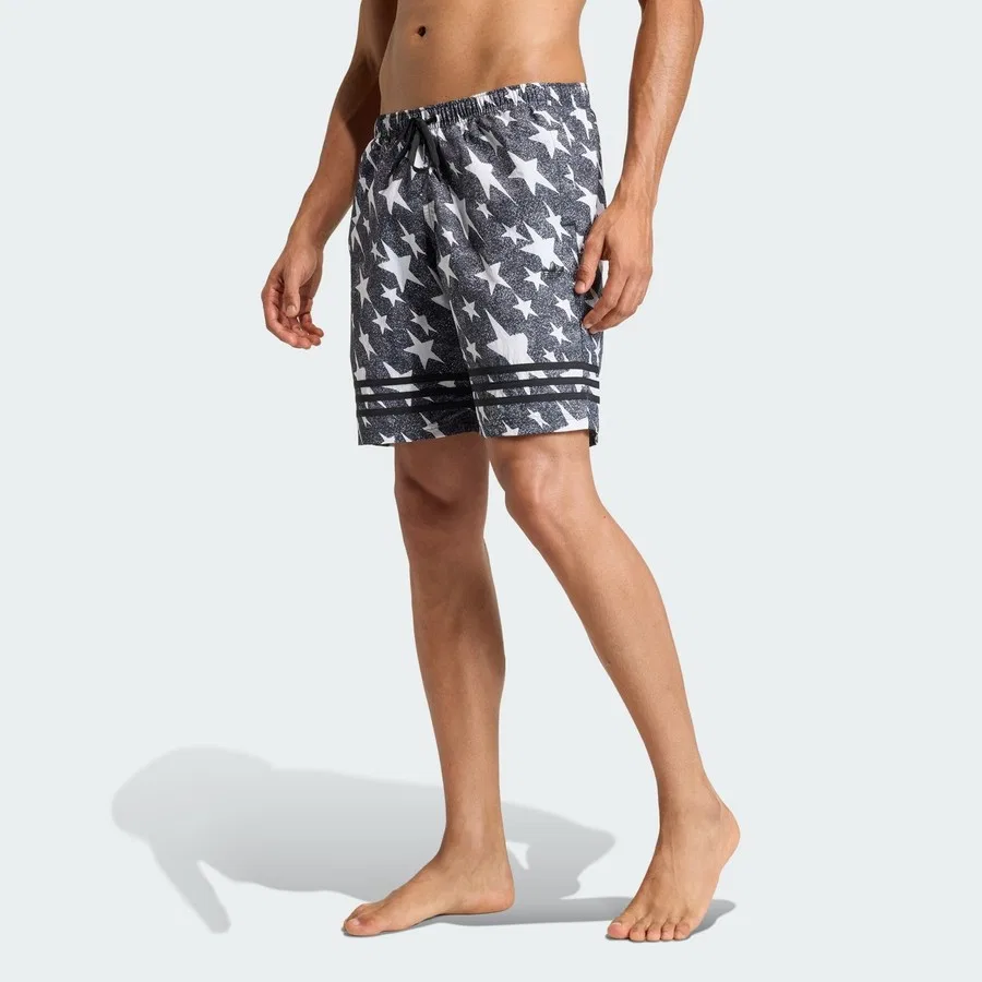 Плавки из денима с принтом 3 полосы Originals JZ5805 Denim Graphic 3 Stripes adidas, Серый