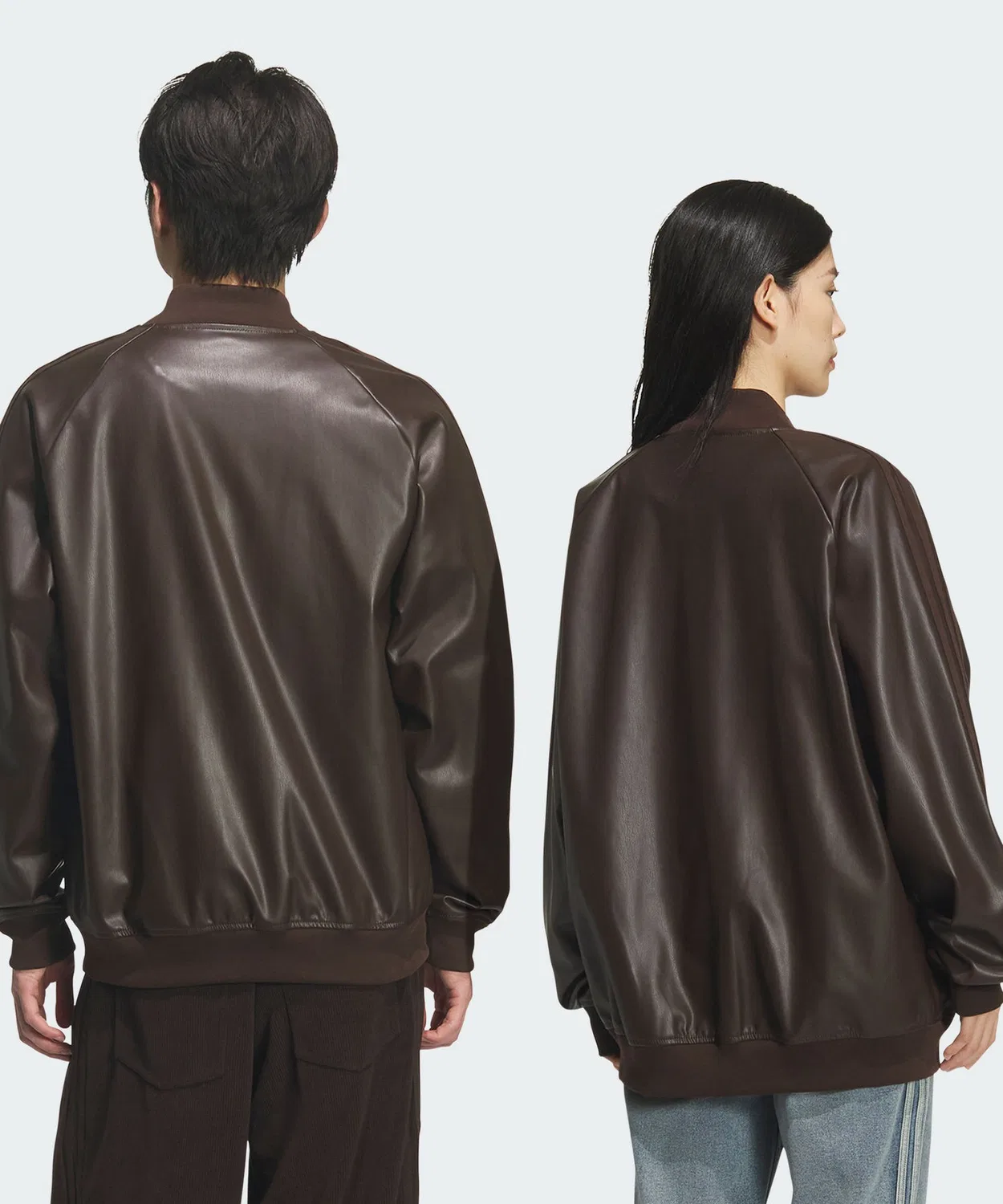 Женская куртка из полиуретана с логотипом Adidas Originals, Brown — фото 4