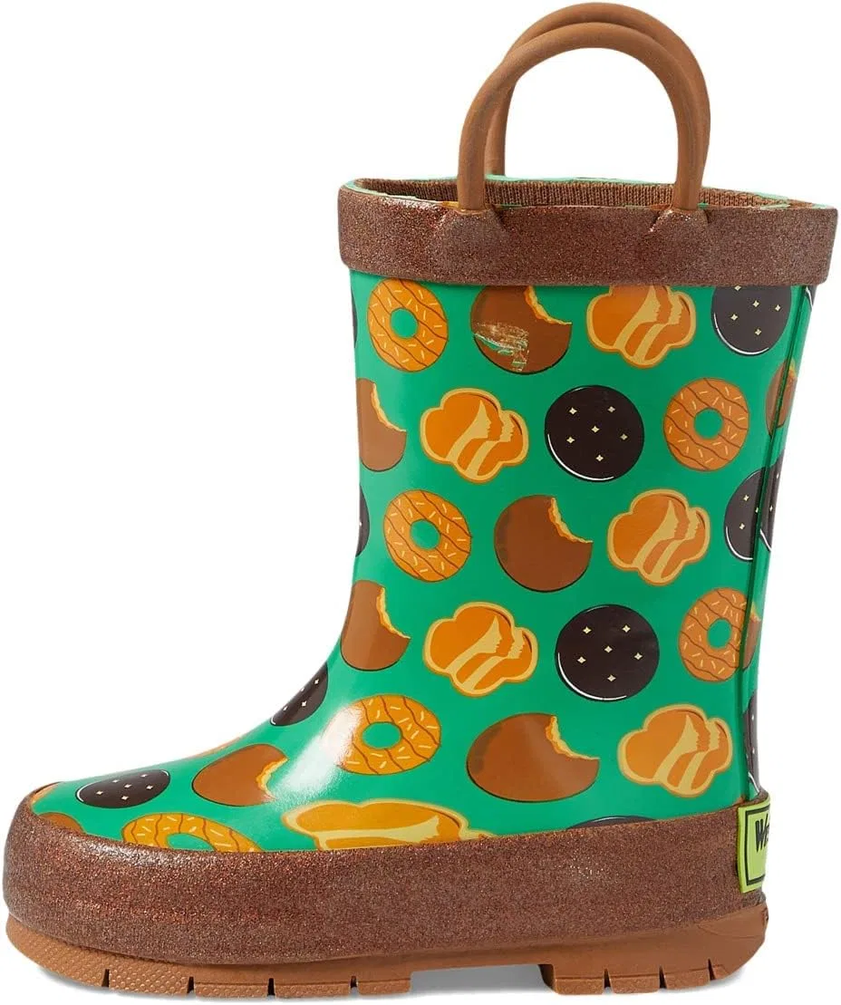 Детские сапоги для девочек с принтом It's Raining Cookies Western Chief, Green — фото 4