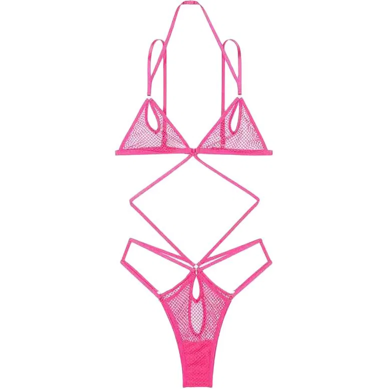 Женский боди-комбинезон с длинным рукавом Victoria's Secret, Barbie Pink