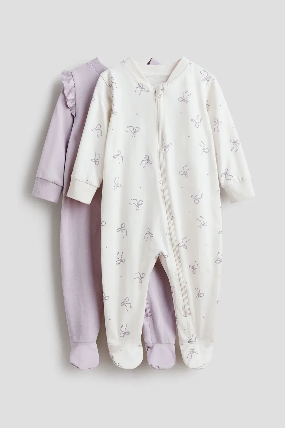 Комплект из двух пижам на молнии H&M, Helllila/Schleifen
