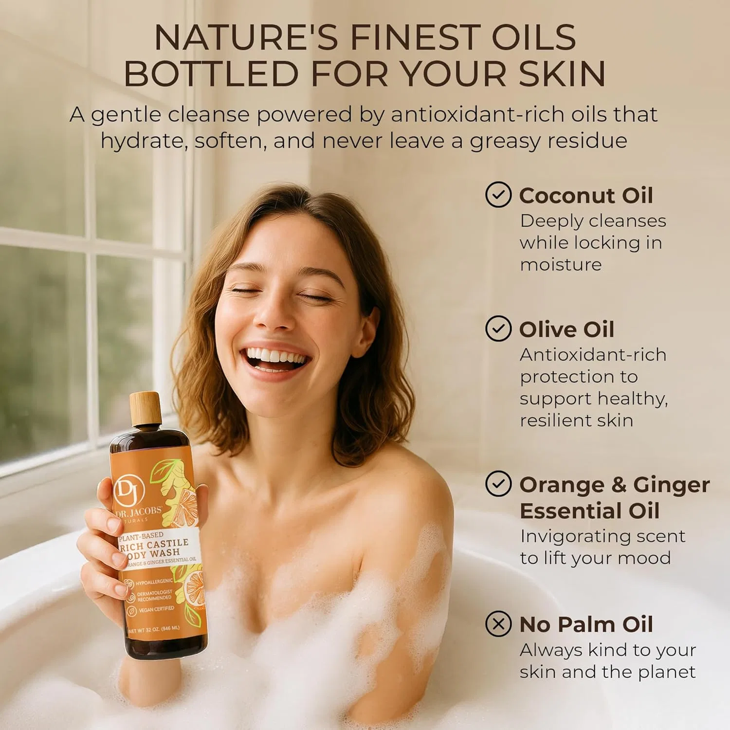 Гель для душа Кастильское мыло DR.JACOBS NATURALS, 900мл, Citrus — фото 3