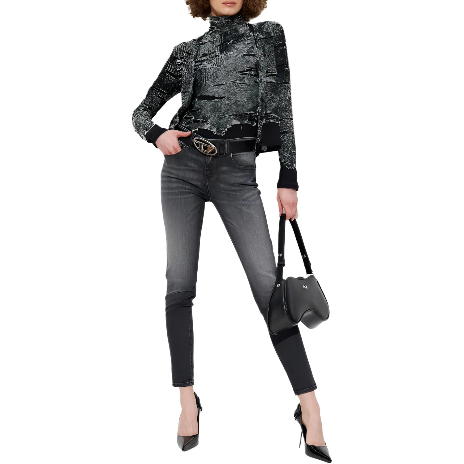 Женская футболка Diesel K-Callisto-Vest, Black — фото 4