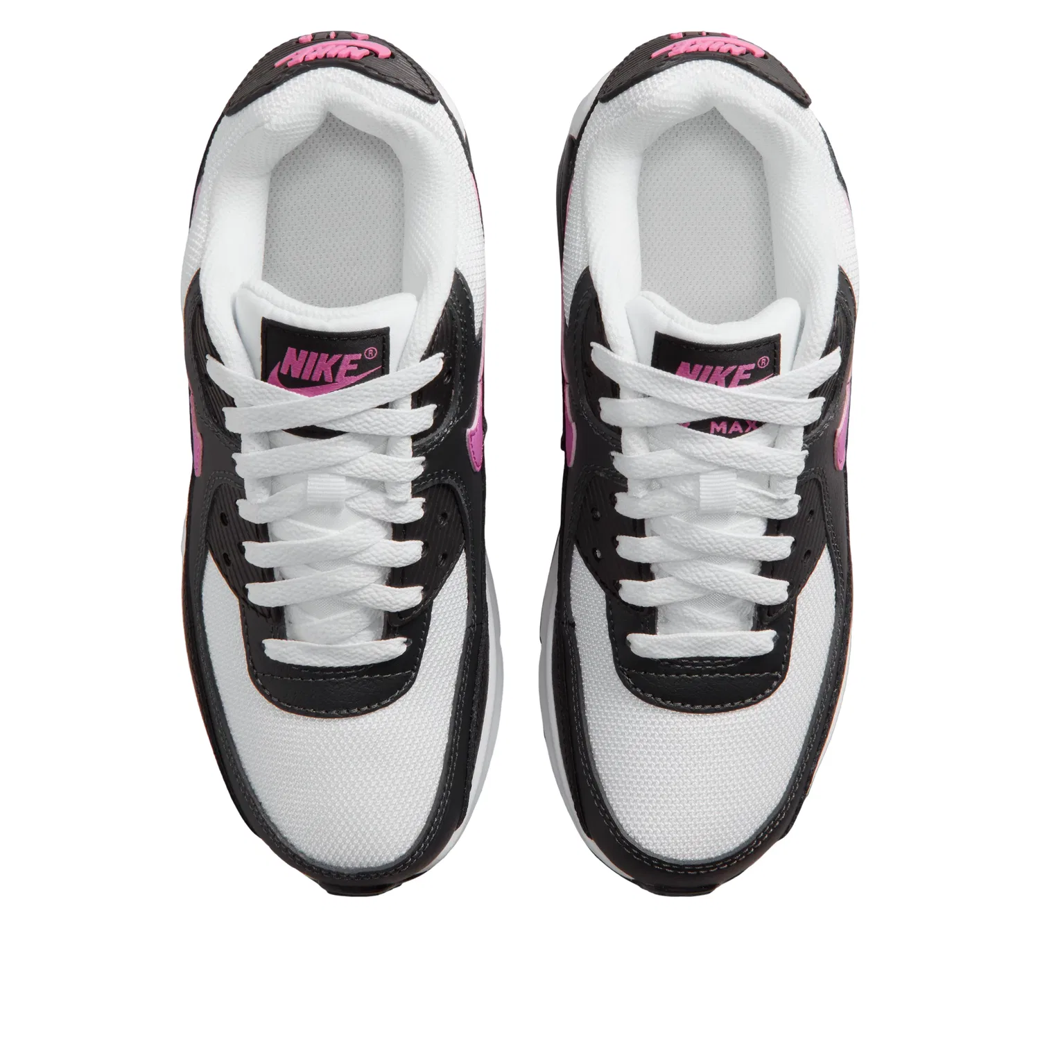 Детские кроссовки с текстильным верхом Air Max 90 'White Black' Nike, White/Black/Anthracite/Playful Pink — фото 3