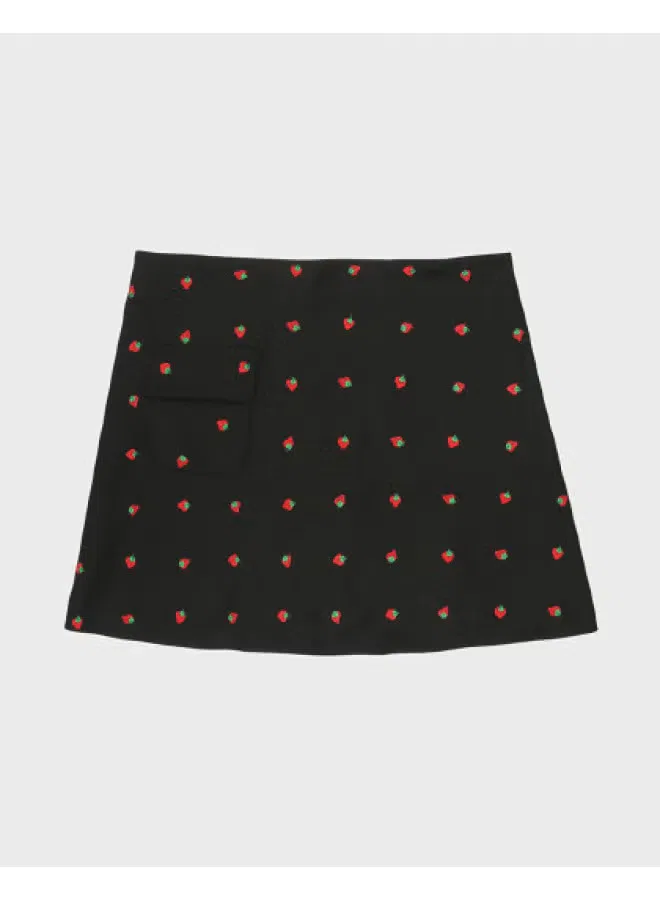 Юбка короткая с завышенной талией Zara, черный