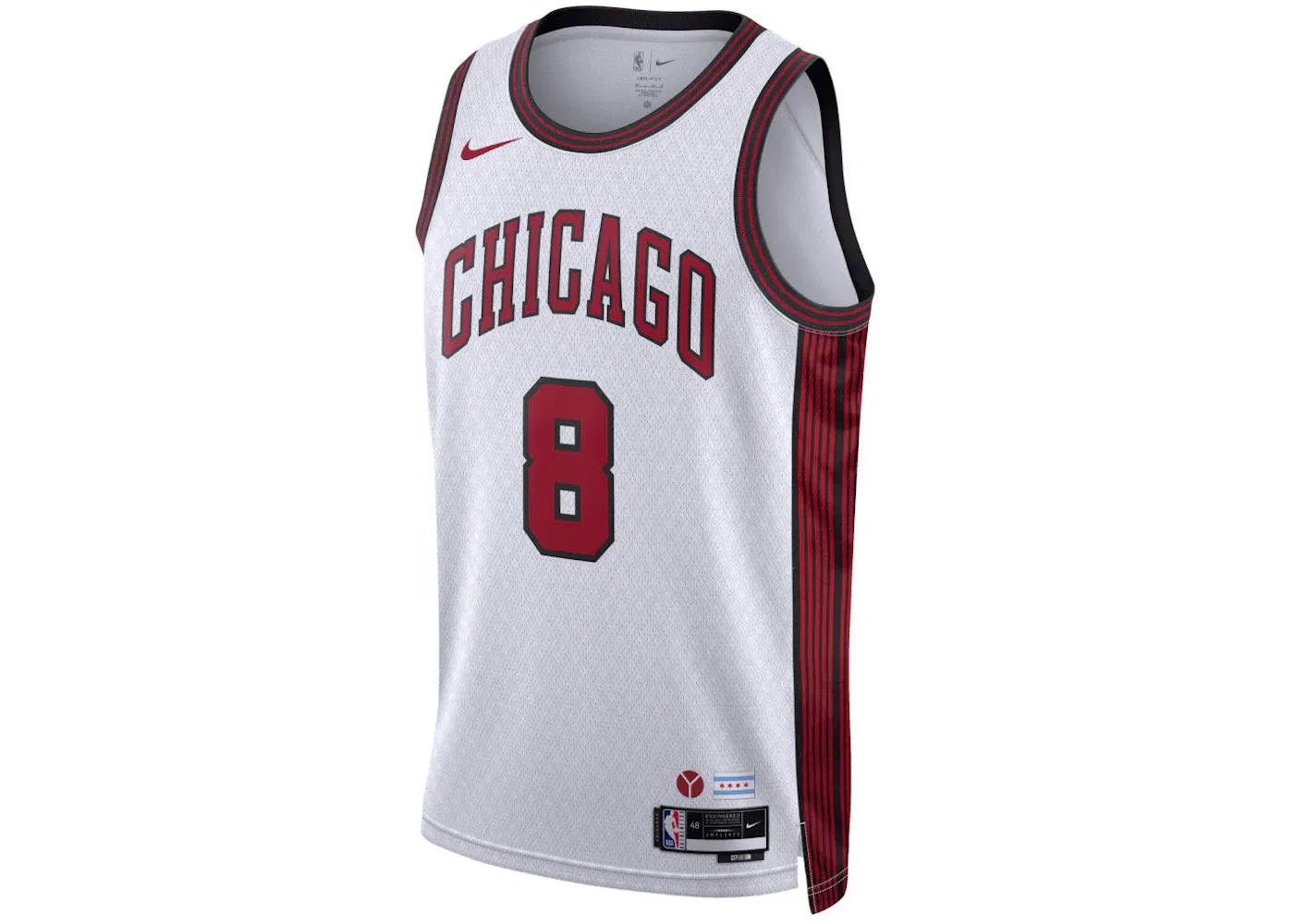 Мужская джерси с принтом Nike NBA Zach Lavine Chicago Bulls Dri-FIT City Edition, White/Red