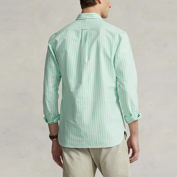 Мужская рубашка поло с коротким рукавом Polo Ralph Lauren, Green White Multicolor — фото 4