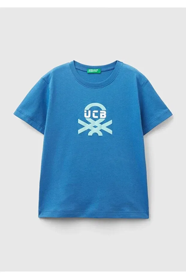 Детская футболка для мальчиков хлопковая Saks Blue United Colors Of Benetton, Saks Blue