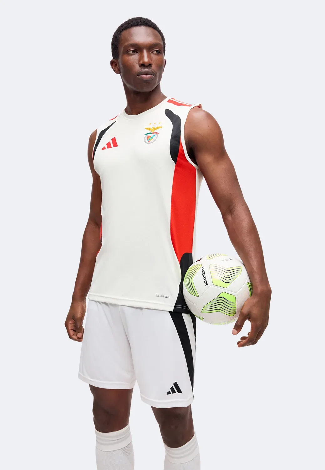 Sl benfica tiro26 соревнование без рукавов - клубная форма Adidas Performance, Cloud White/Red — фото 4