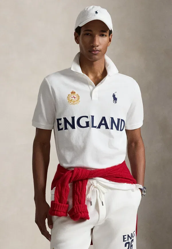 Поло из хлопка Classic fit england polo shirt Polo Ralph Lauren, белый