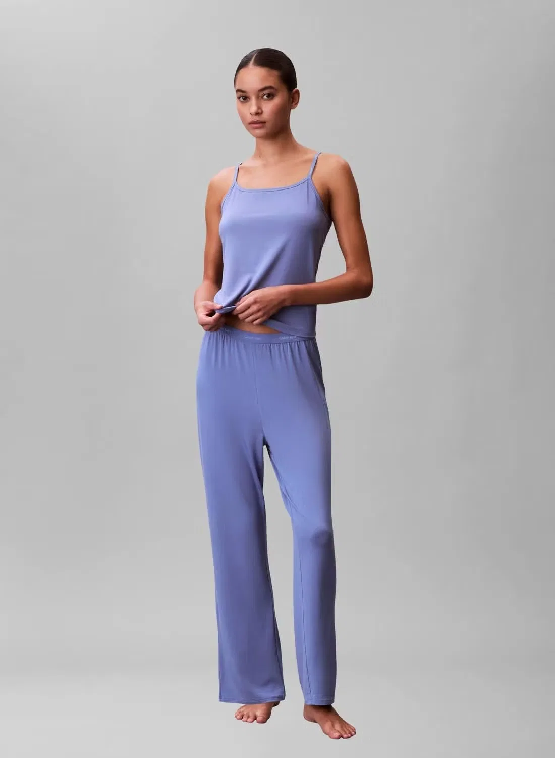Брюки пижамные из мягкого модала с прямой штаниной Ultra Soft Modal Calvin Klein, синий