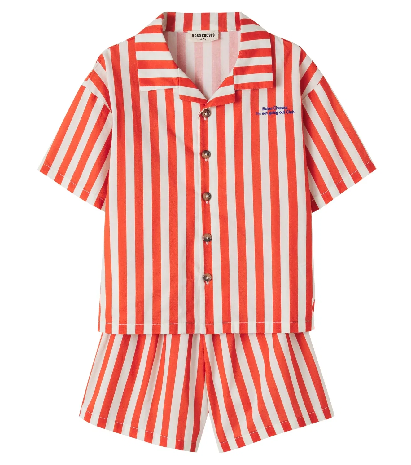 Комплект пижам с длинным рукавом Bold Stripe Bobo Choses, красный
