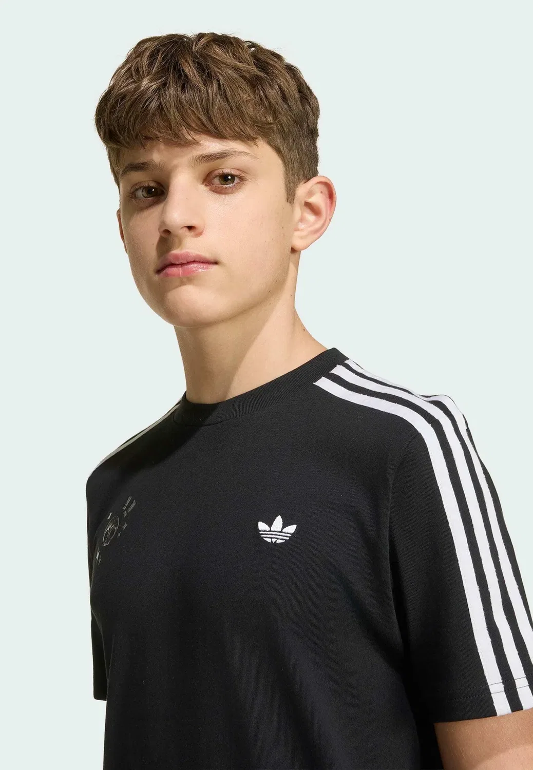 Свободная футболка с графическим принтом, унисекс Adidas Originals, Black White — фото 3