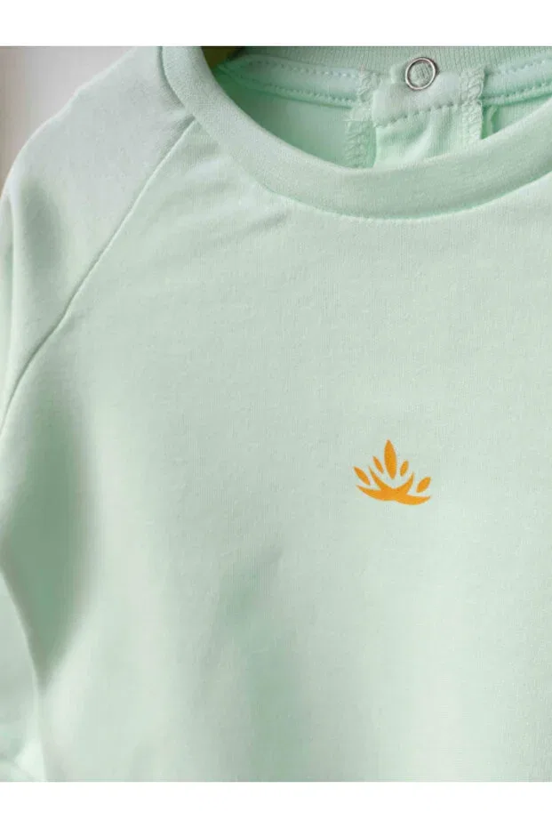 Детские свитшот для девочек органический хлопок Honeybean organic cotton baby sweatshirt gots certified Eslenza, Yellow — фото 2