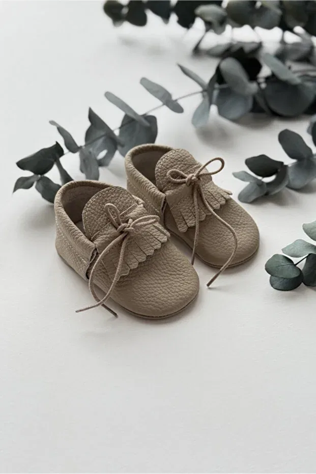 Детские мокасины для мальчиков кожаные Zeely, Beige