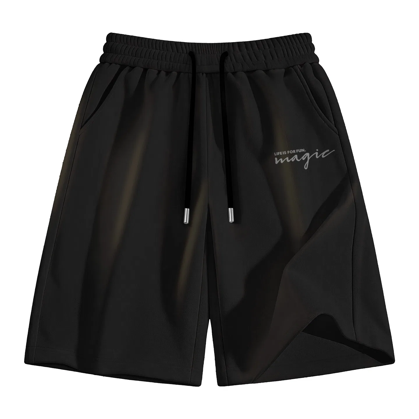 Детские шорты повседневные MINISO, Mk Magic Gray Text Pants Logo, Black