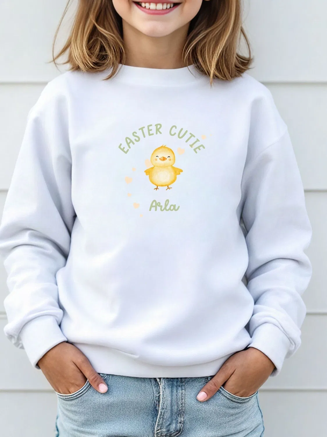 Свитшот с персонализацией Easter Chick Koko Blossom, белый